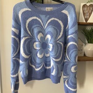 Blue Floral Sweater